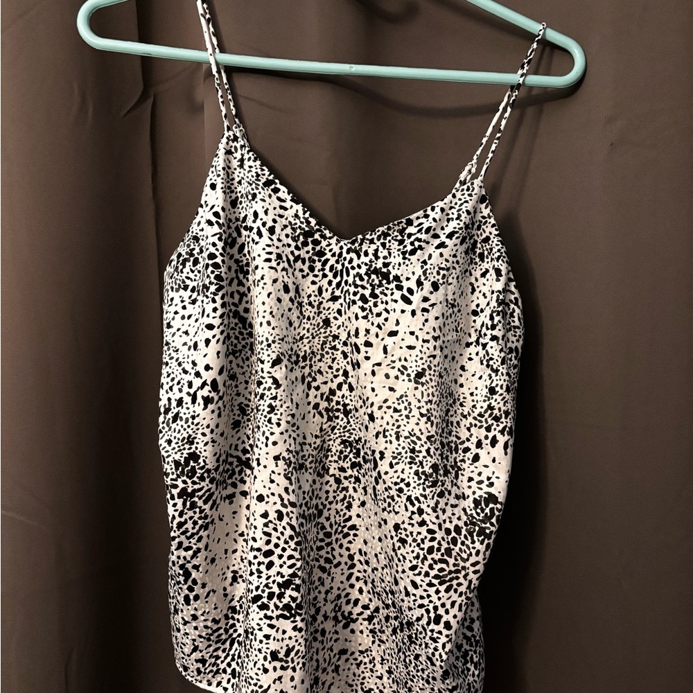 Nine West Black and White Fitted Sleeveless Camisole